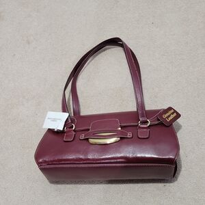Genuine Leather Burgundy Handbag